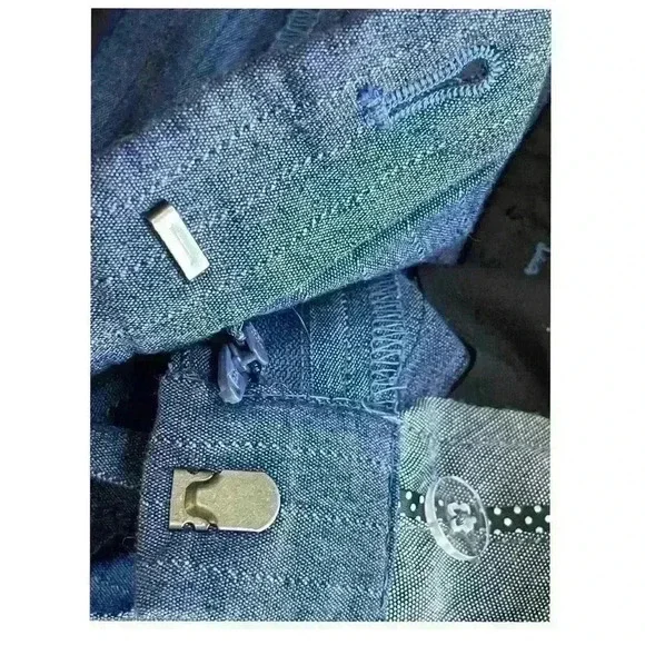 Banana Republic Women's Tie Waist Shorts Size 4 Pinstripe Blue - Picture 5 of 7